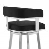 Cohen Black Faux Leather and Brushed Stainless Steel Swivel Bar Stool 005