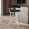 Cohen Black Faux Leather and Brushed Stainless Steel Swivel Bar Stool