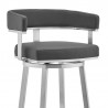 Cohen Gray Faux Leather and Brushed Stainless Steel Swivel Bar Stool 003