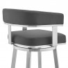 Cohen Gray Faux Leather and Brushed Stainless Steel Swivel Bar Stool 004