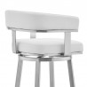 Cohen White Faux Leather and Brushed Stainless Steel Swivel Bar Stool 06