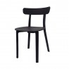Toppy Long Horn Dinning Chair - Black - Left - Angled View