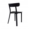 Toppy Long Horn Dinning Chair - Black - Back Angled View