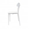 Toppy Long Horn Dinning Chair - White - Full Side View