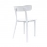 Toppy Long Horn Dinning Chair - White - Back Angled View