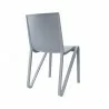 Toppy Stackable Modern V Dinning Chair - Cool Grey - Back Angled - Toppy Stackable Modern V Dinning Chair - Cool Grey - Back Angled