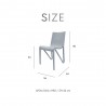 Toppy Stackable Modern V Dinning Chair - Full Dimensions