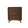 Alpine Furniture Flynn Mid Century Modern 3 Drawer Small Chest, Walnut - Front Angle