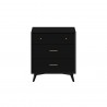 Alpine Furniture Flynn Mid Century Modern 3 Drawer Small Chest, Black - Front Angle