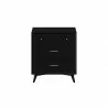 Alpine Furniture Flynn Mid Century Modern 3 Drawer Small Chest, Black - Front Angle - Alpine Furniture Flynn Mid Century Modern 3 Drawer Small Chest, Black - Front Angle