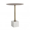 Sunpan Kata Bar Table in White Marble  - Front Angle