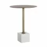 Sunpan Kata Bar Table in White Marble  - Front Angle - Sunpan Kata Bar Table in White Marble  - Front Angle