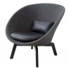 Cane-Line Peacock Lounge Chair Black Leather