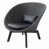 Cane-Line Peacock Lounge Chair Black Leather - Cane-Line Peacock Lounge Chair Black Leather