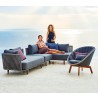Cane-Line Moments corner module, incl. Grey cushion set outdoor view