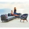 Cane-Line Moments corner module, incl. Grey cushion set outdoor view - Cane-Line Moments corner module, incl. Grey cushion set outdoor view