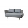 Cane-Line Moments 2-Seater Sofa, Right Module, Incl. Grey Cushion Set, Cane-Line AirTouch