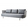 Cane-Line Moments 3-Seater Sofa, Incl. Grey Cushion Set, Cane-Line AirTouch