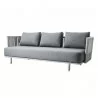 Cane-Line Moments 3-Seater Sofa, Incl. Grey Cushion Set, Cane-Line AirTouch - Cane-Line Moments 3-Seater Sofa, Incl. Grey Cushion Set, Cane-Line AirTouch