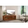 Furnitech Signature 64" Contemporary Rustic TV Stand Media Console in American White Oak with an Warm Honey Finish - Lifestyle - Furnitech Signature 64" Contemporary Rustic TV Stand Media Console in American White Oak with an Warm Honey Finish - Lifestyle