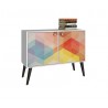 Manhattan Comfort 2-Piece Mid-Century Modern Avesta Double Side Table in White and Stamp Side