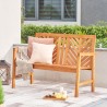 Vifah Olina Honey Two Seater Fish Bone Eucalyptus Wooden Garden Bench, Lifestyle