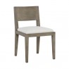 Sunpan Francis Dining Chair in Ash Grey-Linoso Ivory - Front Side Angle