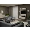 Manhattan Comfort Tribeca 35.43 Mid-Century Modern TV Stand and Panel with Media and Display Shelves in Off White - Manhattan Comfort Tribeca 35.43 Mid-Century Modern TV Stand and Panel with Media and Display Shelves in Off White