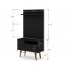 Manhattan Comfort Tribeca 35.43 Mid-Century Modern TV Stand and Panel with Media and Display Shelves
