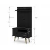 Manhattan Comfort Tribeca 35.43 Mid-Century Modern TV Stand and Panel with Media and Display Shelves - Manhattan Comfort Tribeca 35.43 Mid-Century Modern TV Stand and Panel with Media and Display Shelves