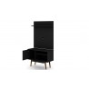 Manhattan Comfort Tribeca 35.43 Mid-Century Modern TV Stand and Panel with Media and Display Shelves in Black Side