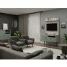 Manhattan Comfort Tribeca 35.43 Mid-Century Modern TV Stand and Panel with Media and Display Shelves in Off White and Green Mint - Manhattan Comfort Tribeca 35.43 Mid-Century Modern TV Stand and Panel with Media and Display Shelves in Off White and Green Mint