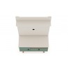 Manhattan Comfort Tribeca 35.43 Mid-Century Modern TV Stand and Panel with Media and Display Shelves in Off White and Green Mint Top