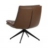 Sunpan Keller Swivel Lounge Chair Missouri Mahogany Leather - Back Side Angle
