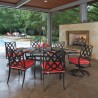 Woodard Apollo Swivel Rocker Dining Arm Chair with Cushion Option - Lifestyle