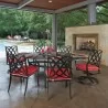 Woodard Apollo Swivel Rocker Dining Arm Chair with Cushion Option - Lifestyle - Woodard Apollo Swivel Rocker Dining Arm Chair with Cushion Option - Lifestyle