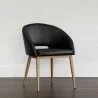 Sunpan Thatcher Dining Armchair Black - Antique Grey - Front Side Angle - Sunpan Thatcher Dining Armchair Black - Antique Grey - Front Side Angle