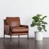 Sunpan Mauti Lounge Chair Brown - Shalimar Tobacco Leather - Lifestyle