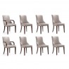Manhattan Comfort Shubert 8-Piece Modern Faux Leather and Velvet Dining Chair Set in Light Grey