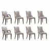 Manhattan Comfort Shubert 8-Piece Modern Faux Leather and Velvet Dining Chair Set in Light Grey - Manhattan Comfort Shubert 8-Piece Modern Faux Leather and Velvet Dining Chair Set in Light Grey