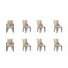 Manhattan Comfort Shubert 8-Piece Modern Faux Leather and Velvet Dining Chair Set in Tan - Manhattan Comfort Shubert 8-Piece Modern Faux Leather and Velvet Dining Chair Set in Tan