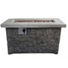 Crawford and Burke Felix Gray Brick Rectangular Gas Fire Pit Table, Frontview