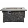 Crawford and Burke Felix Gray Brick Rectangular Gas Fire Pit Table, Frontview - Crawford and Burke Felix Gray Brick Rectangular Gas Fire Pit Table, Frontview