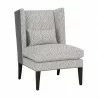 Sunpan Kenzo Lounge Chair in Chevron Grey - Antonio Charcoal - Front Side Angle - Sunpan Kenzo Lounge Chair in Chevron Grey - Antonio Charcoal - Front Side Angle