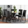 Baxton Studio Asli Modern Espresso Brown Faux Leather and Wood 7-Piece Dining Set - Lifestyle - Baxton Studio Asli Modern Espresso Brown Faux Leather and Wood 7-Piece Dining Set - Lifestyle