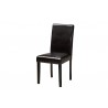 Baxton Studio Rosi Modern Espresso Brown Faux Leather and Wood 5-Piece Dining Set - Chair in Front Side Angle