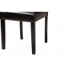 Baxton Studio Rosi Modern Espresso Brown Faux Leather and Wood 5-Piece Dining Set - Seat in Closeup Base Angle