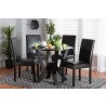 Baxton Studio Rosi Modern Espresso Brown Faux Leather and Wood 5-Piece Dining Set - Lifestyle