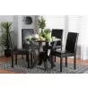 Baxton Studio Rosi Modern Espresso Brown Faux Leather and Wood 5-Piece Dining Set - Lifestyle - Baxton Studio Rosi Modern Espresso Brown Faux Leather and Wood 5-Piece Dining Set - Lifestyle