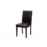 Baxton Studio Trine Modern Espresso Brown Faux Leather and Wood 5-Piece Dining Set - Chair in Front Side Angle